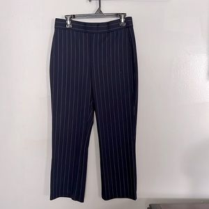 Dress Pants- Brand Jones NewbYork- Size L (Stretchy)- Color Navy w/white stripes